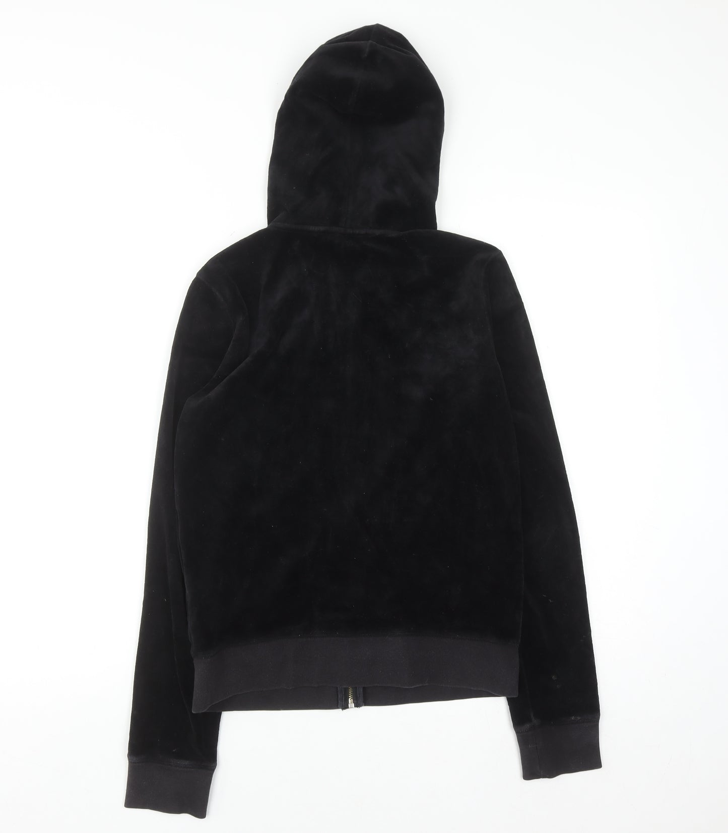 Juicy Couture Women's Black Velour Full Zip Hoodie Size M