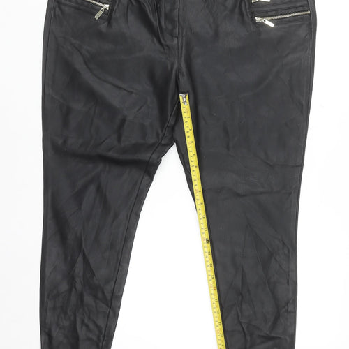 River Island Women’s Black Faux Leather Skinny Trousers Size 20