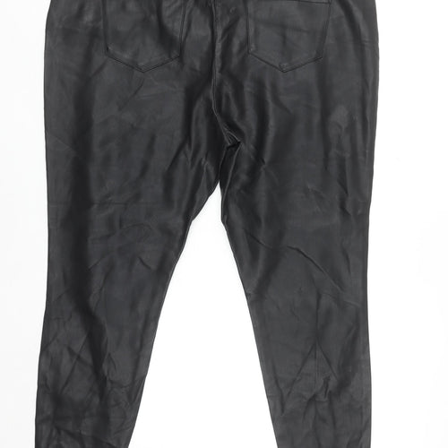 River Island Women’s Black Faux Leather Skinny Trousers Size 20