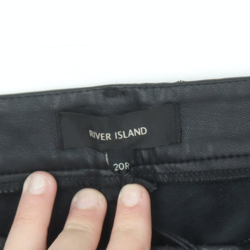 River Island Women’s Black Faux Leather Skinny Trousers Size 20