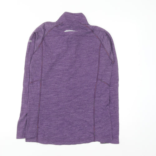 Ronhill Womens Purple Wool Blend 1/2 Zip Pullover Sweatshirt UK 12