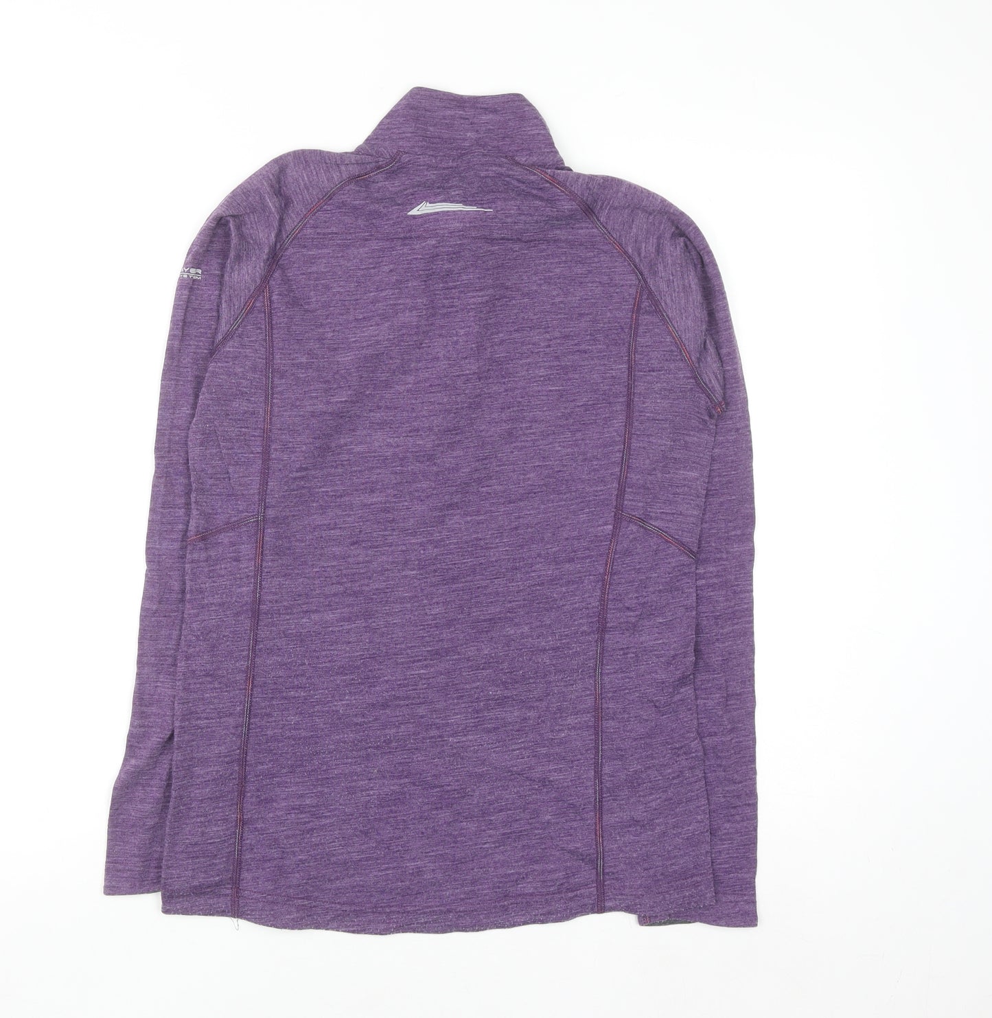 Ronhill Womens Purple Wool Blend 1/2 Zip Pullover Sweatshirt UK 12
