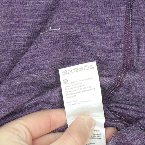 Ronhill Womens Purple Wool Blend 1/2 Zip Pullover Sweatshirt UK 12