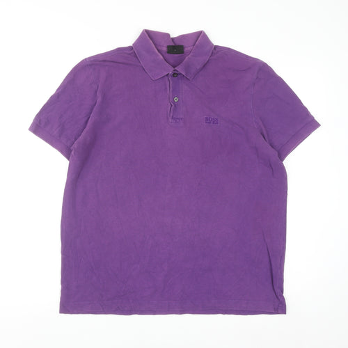 Hugo Boss Men’s Purple Cotton Short Sleeve Polo Shirt Size L