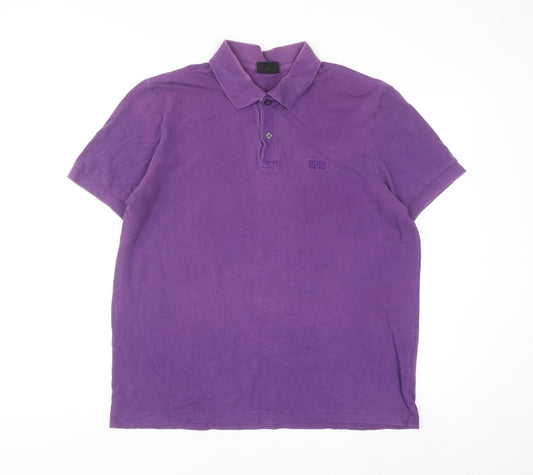 Hugo Boss Men’s Purple Cotton Short Sleeve Polo Shirt Size L