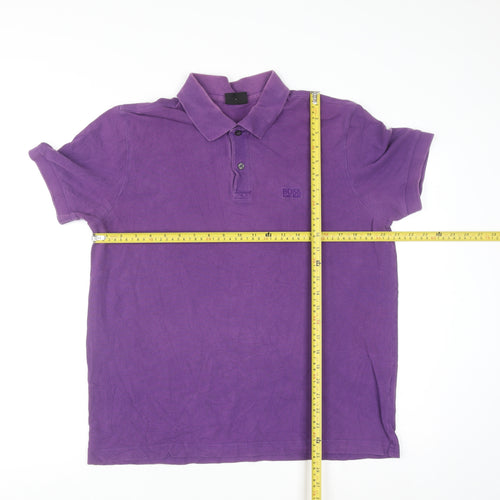 Hugo Boss Men’s Purple Cotton Short Sleeve Polo Shirt Size L