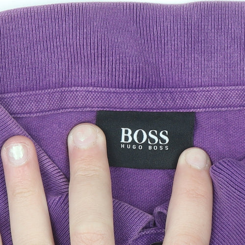 Hugo Boss Men’s Purple Cotton Short Sleeve Polo Shirt Size L