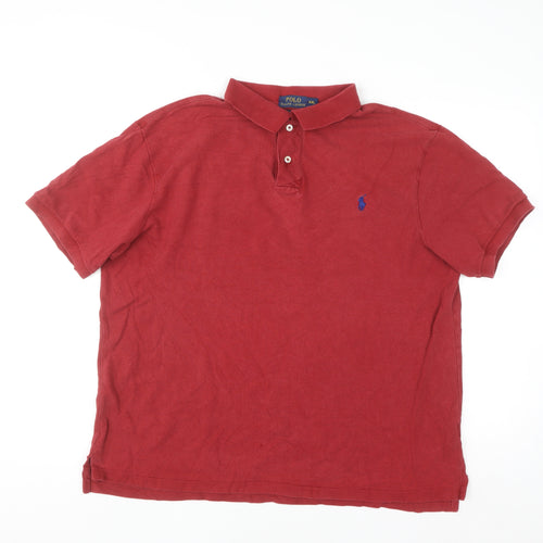 Ralph Lauren Men's Red Slim Fit 2XL Cotton Polo Shirt