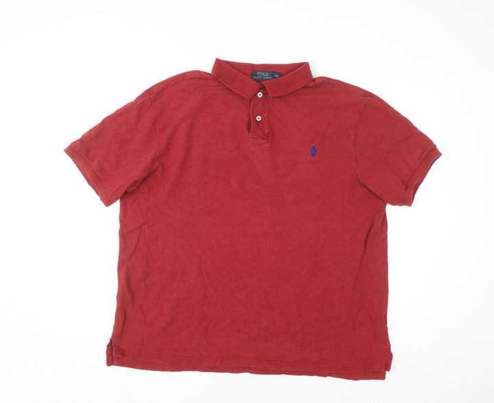 Ralph Lauren Men's Red Slim Fit 2XL Cotton Polo Shirt