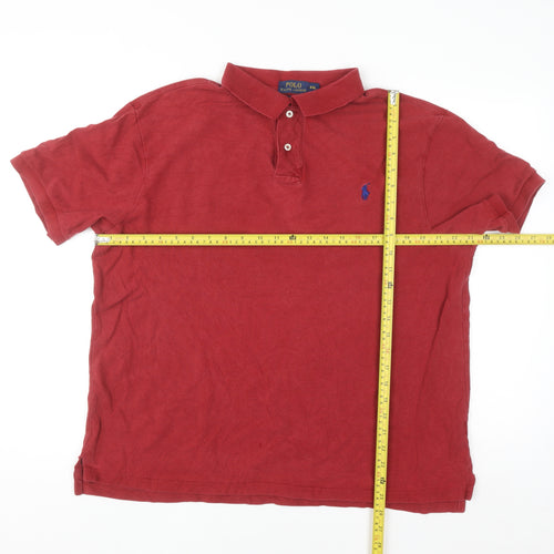 Ralph Lauren Men's Red Slim Fit 2XL Cotton Polo Shirt
