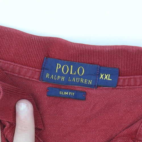 Ralph Lauren Men's Red Slim Fit 2XL Cotton Polo Shirt