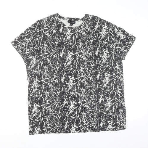 Cedar Wood State Men's Black White Graphic Print Cotton T-Shirt L