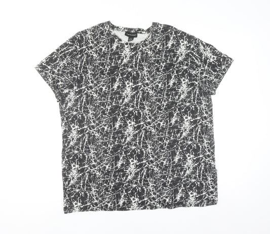 Cedar Wood State Men's Black White Graphic Print Cotton T-Shirt L