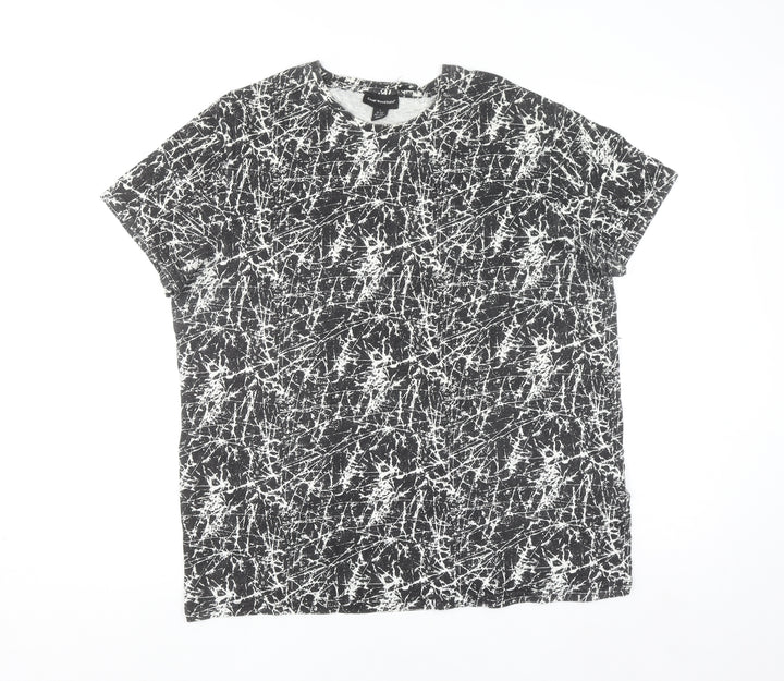 Cedar Wood State Men's Black White Graphic Print Cotton T-Shirt L