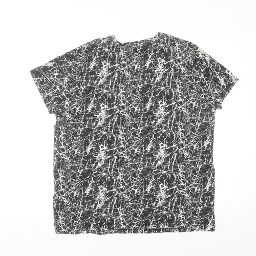 Cedar Wood State Men's Black White Graphic Print Cotton T-Shirt L