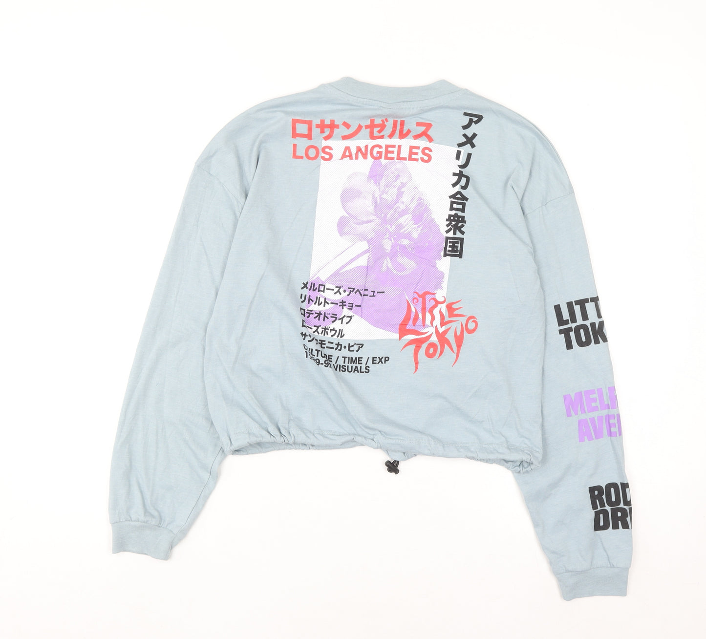 Urban Outfitters Blue Long Sleeve Graphic Tokyo Top Size S Unisex