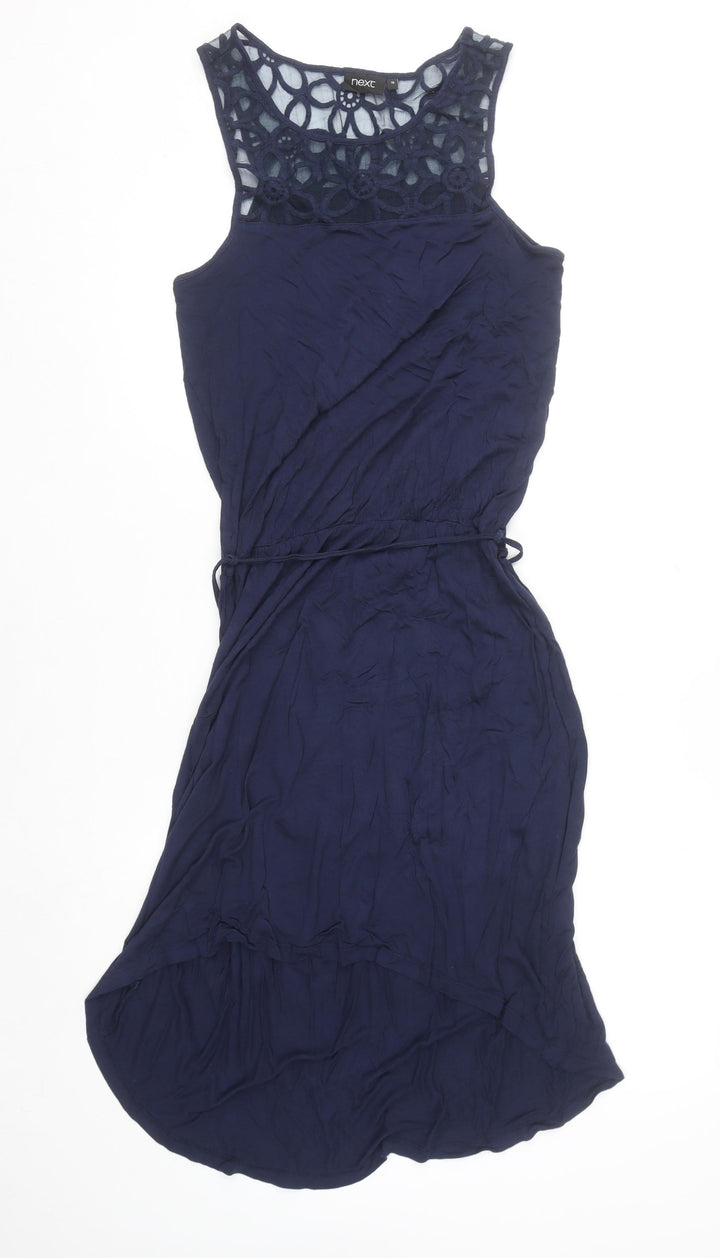 Next Women’s Blue Lace Top Hi-Low Fit & Flare Sleeveless Dress Size 10