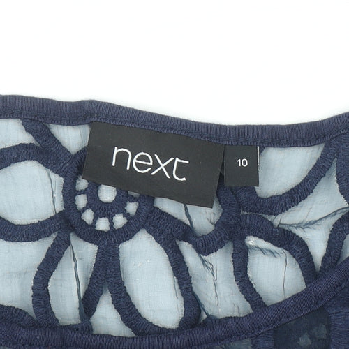 Next Women’s Blue Lace Top Hi-Low Fit & Flare Sleeveless Dress Size 10