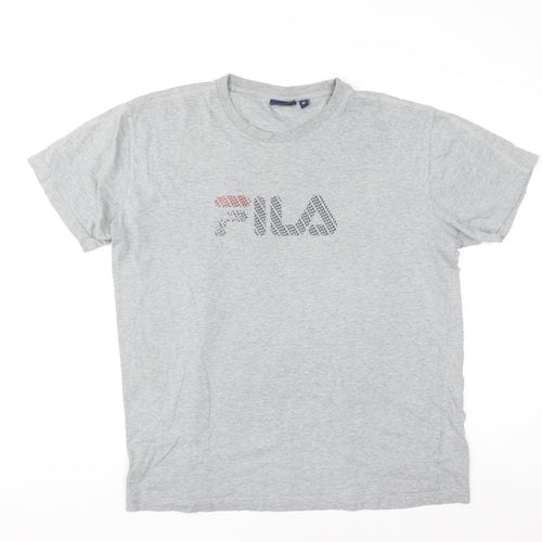 FILA Men's Grey XL Short Sleeve Cotton Graphic T-Shirt