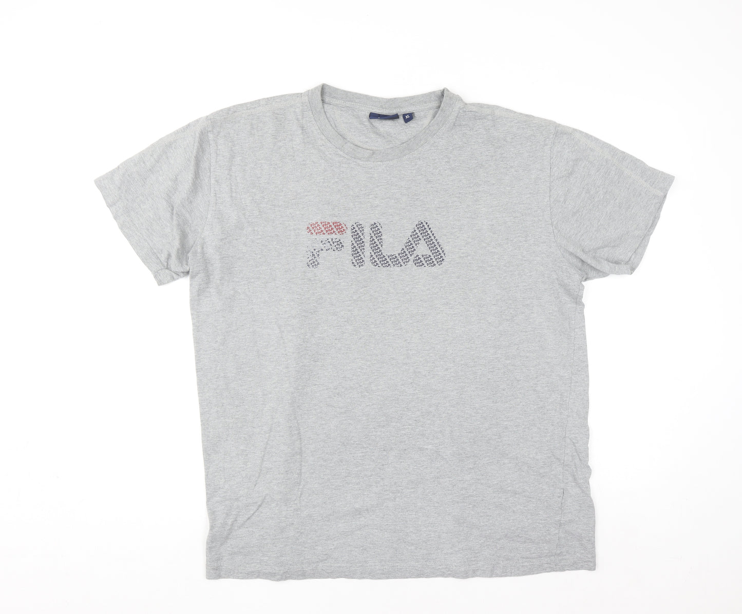 FILA Men's Grey XL Short Sleeve Cotton Graphic T-Shirt