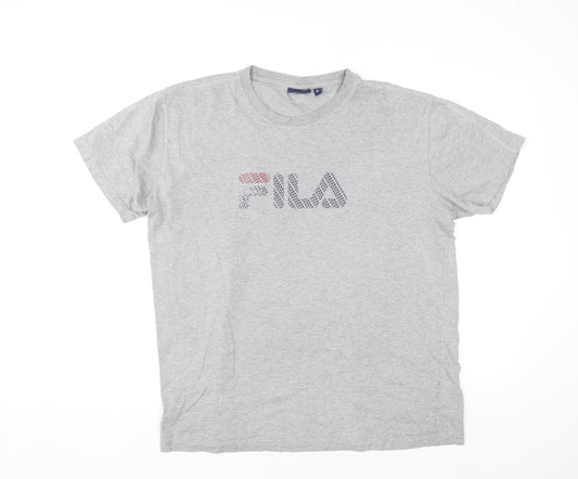 FILA Men's Grey XL Short Sleeve Cotton Graphic T-Shirt