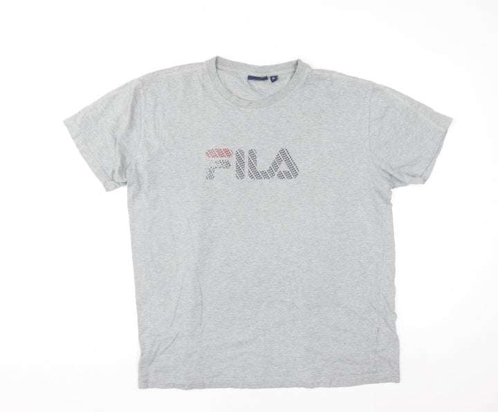 FILA Men's Grey XL Short Sleeve Cotton Graphic T-Shirt