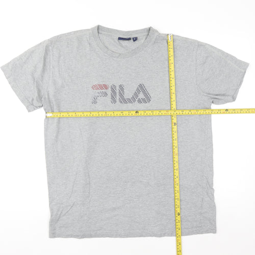 FILA Men's Grey XL Short Sleeve Cotton Graphic T-Shirt