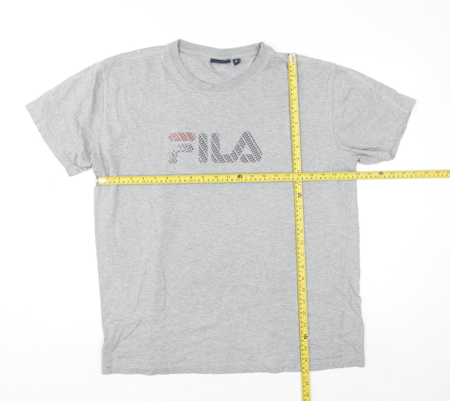 FILA Men's Grey XL Short Sleeve Cotton Graphic T-Shirt