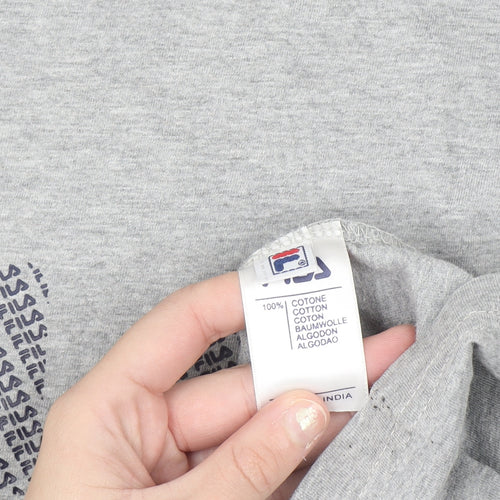 FILA Men's Grey XL Short Sleeve Cotton Graphic T-Shirt