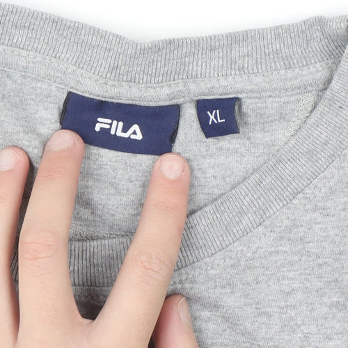 FILA Men's Grey XL Short Sleeve Cotton Graphic T-Shirt
