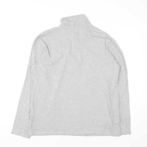 Atlas For Men Grey 1/4 Zip High Neck Pullover Sweatshirt L