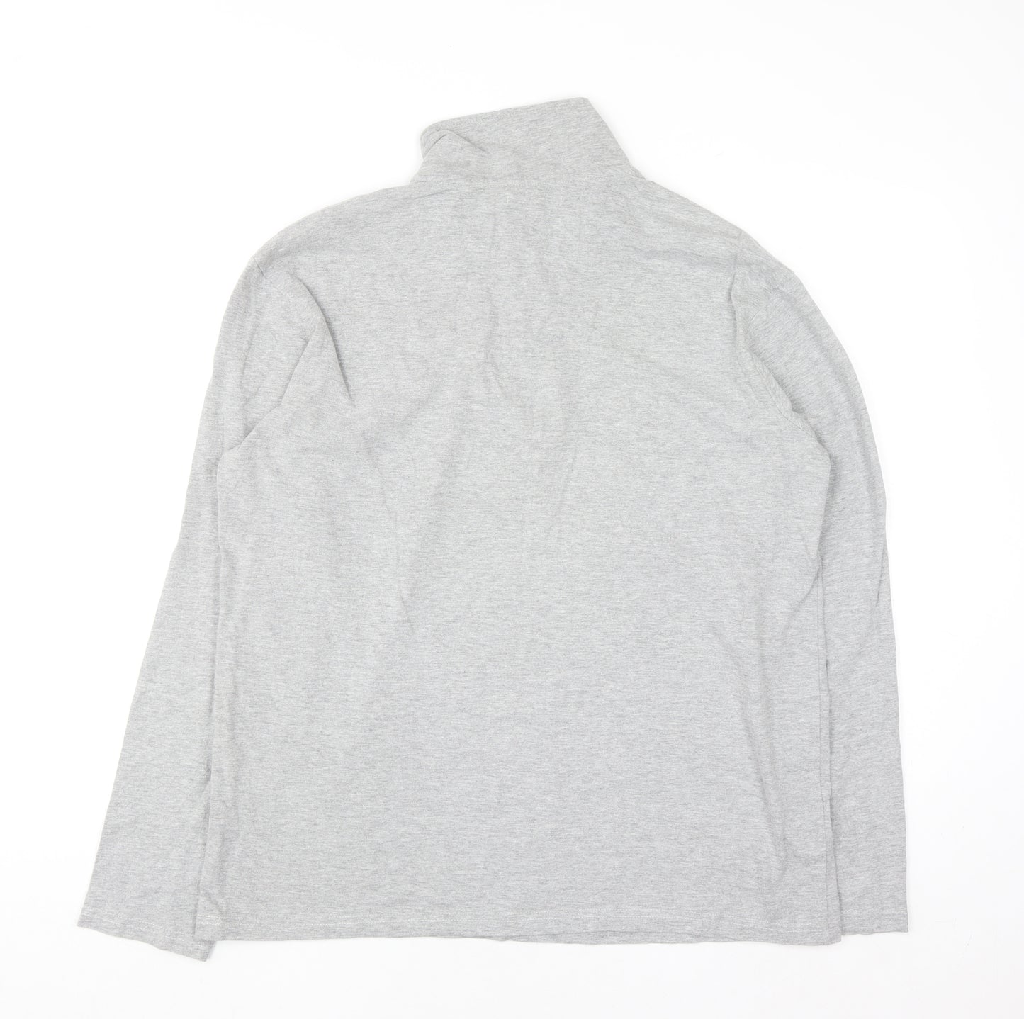 Atlas For Men Grey 1/4 Zip High Neck Pullover Sweatshirt L