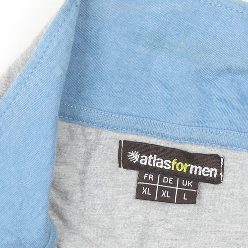 Atlas For Men Grey 1/4 Zip High Neck Pullover Sweatshirt L