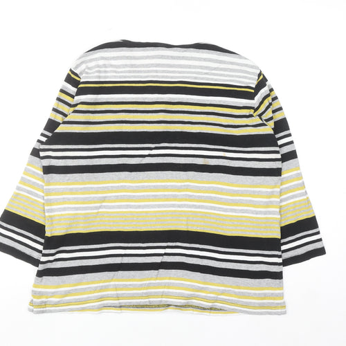 Isle Women’s Multicoloured Striped Henley Top Size 18