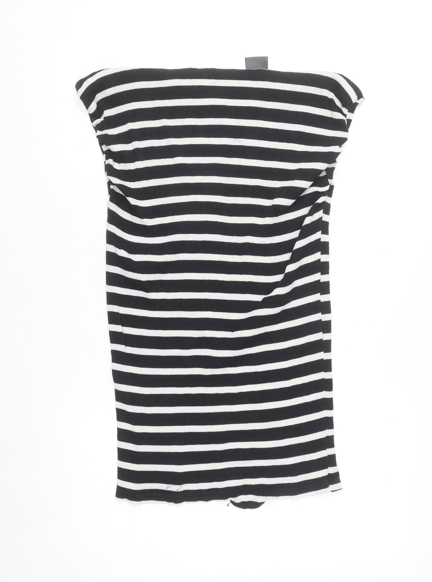H&M MAMA Black White Striped Bodycon Maternity Dress XL