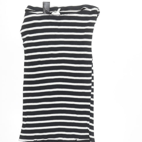 H&M MAMA Black White Striped Bodycon Maternity Dress XL