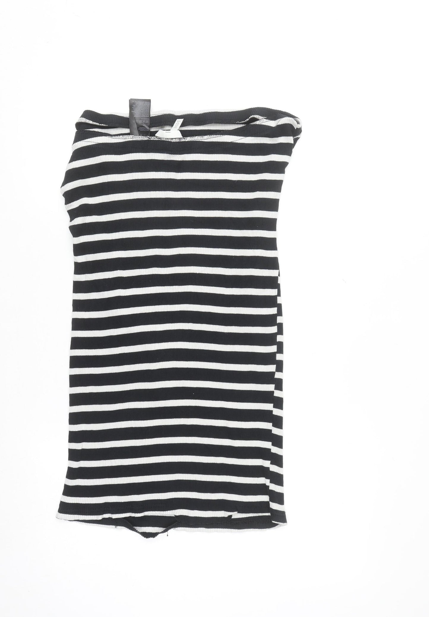 H&M MAMA Black White Striped Bodycon Maternity Dress XL