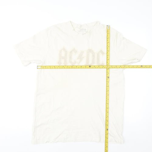 Next Mens White AC/DC Band Graphic T-Shirt Size M Cotton
