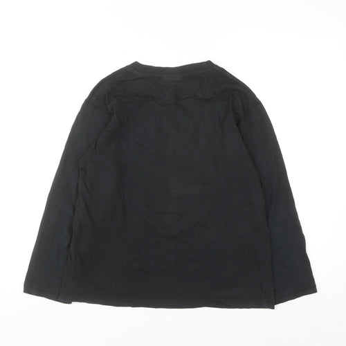 Stuk Boys Black Long Sleeve Graphic T-Shirt 11-12 Years Cotton Top