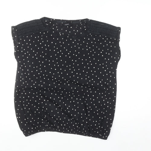 Next Women’s Black Polka Dot Sleeveless Cotton Blouse Size 12