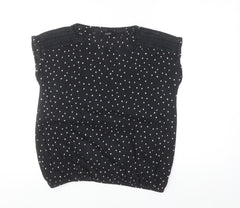 Next Women’s Black Polka Dot Sleeveless Cotton Blouse Size 12