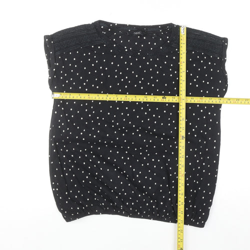 Next Women’s Black Polka Dot Sleeveless Cotton Blouse Size 12