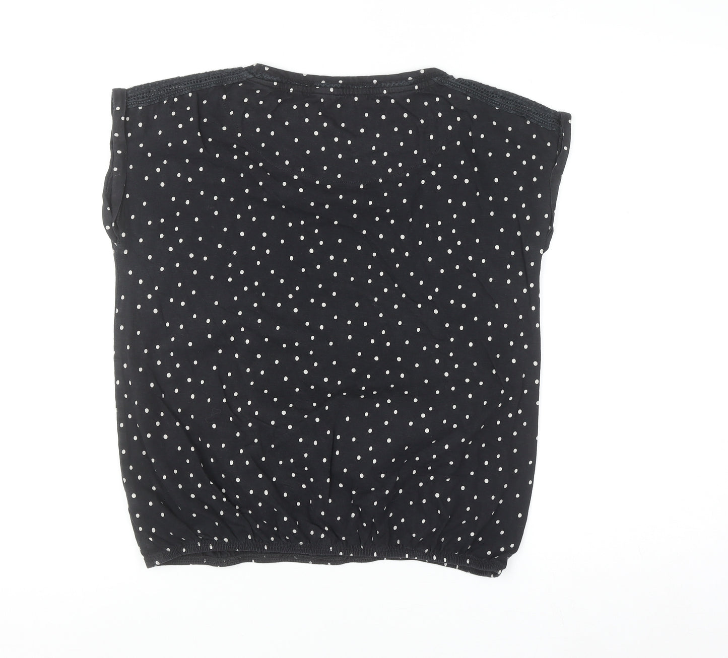 Next Women’s Black Polka Dot Sleeveless Cotton Blouse Size 12