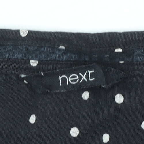Next Women’s Black Polka Dot Sleeveless Cotton Blouse Size 12