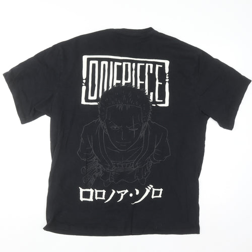 Pull & Bear One Piece Roronoa Zoro Black Men's Anime T-Shirt M