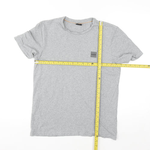 Hugo Boss Men's Grey Cotton Crew Neck Short Sleeve T-Shirt Size S