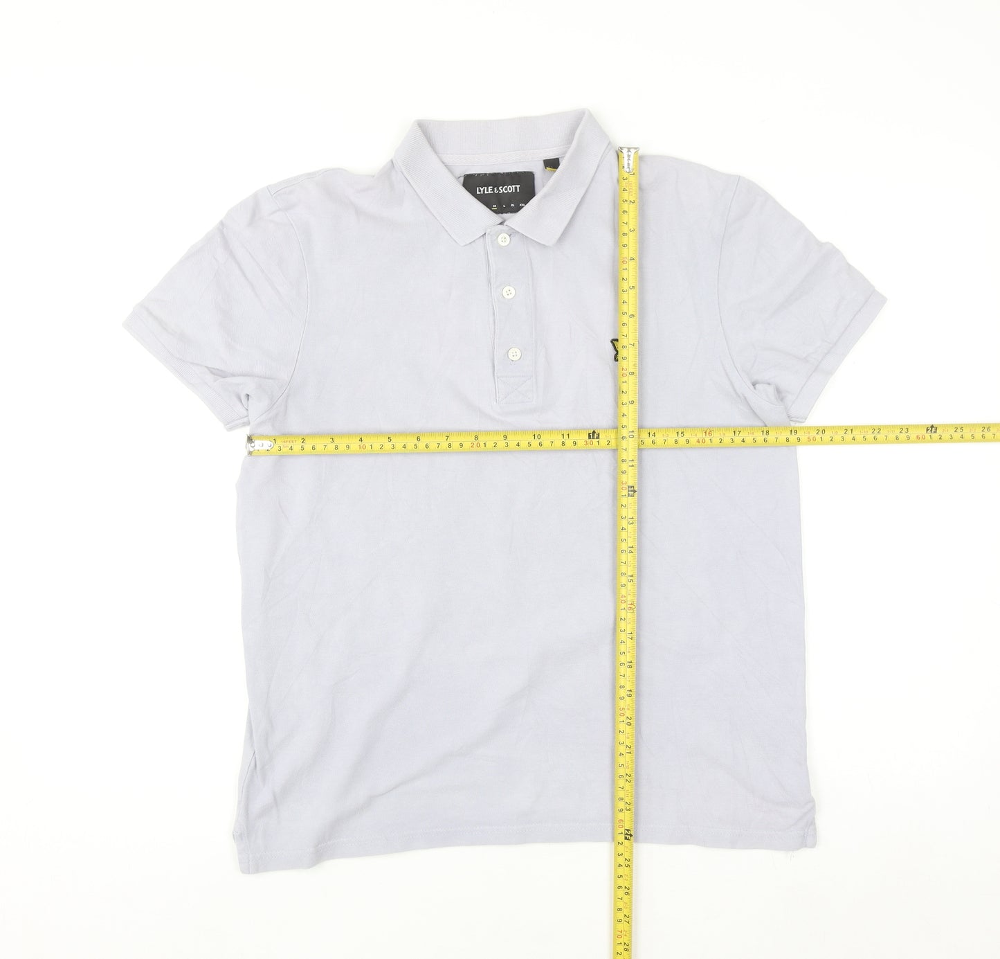 Lyle & Scott Men's Grey M Cotton Polo Shirt Short Sleeve Classic Fit