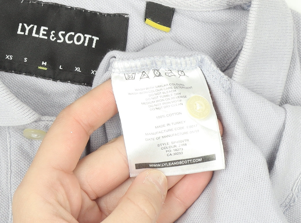 Lyle & Scott Men's Grey M Cotton Polo Shirt Short Sleeve Classic Fit