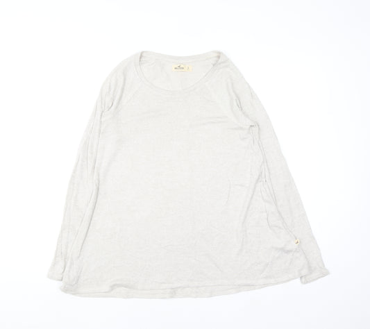 Hollister Women's Beige Long Sleeve Pullover Jumper Size S