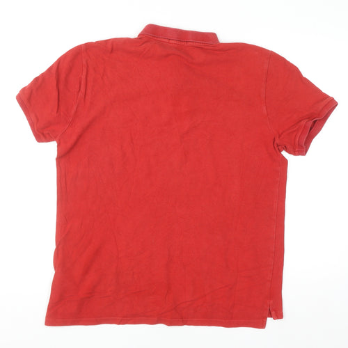 Ralph Lauren Men's Red Custom Slim Fit Polo Shirt Size L